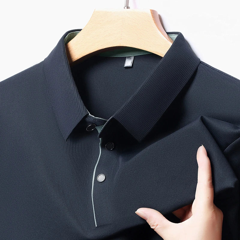 Eclano Men’s Long Sleeve Polo – Wrinkle-Resistant, Versatile Business Casual Top