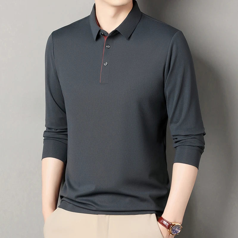 Eclano Men’s Long Sleeve Polo – Wrinkle-Resistant, Versatile Business Casual Top