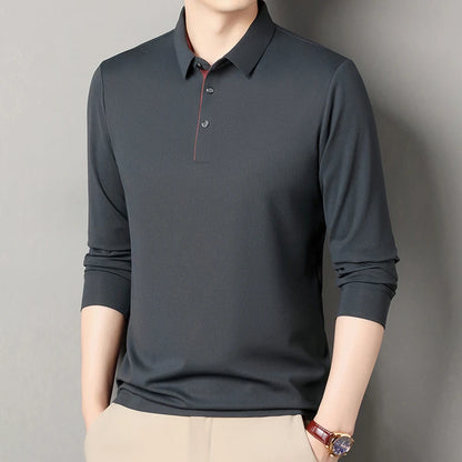 Eclano Men’s Long Sleeve Polo – Wrinkle-Resistant, Versatile Business Casual Top