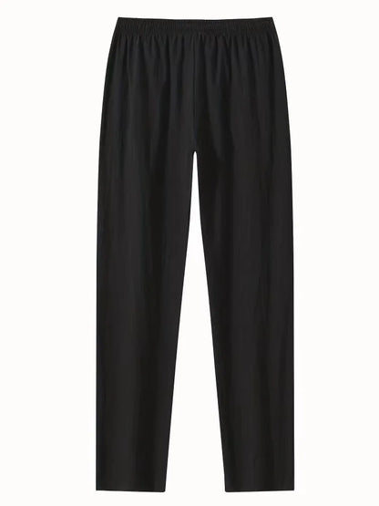 Eclano Men’s Summer Casual Pants – Lightweight Loose Fit Linen with Drawstring