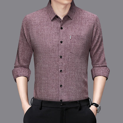 Eclano Men’s Business Casual Printed Long Sleeve Shirt Wrinkle-Resistant – Versatile and Comfortable