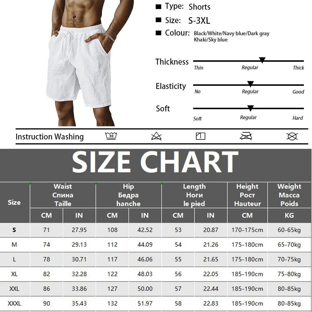 Eclano Men’s Summer Breathable Shorts – Lightweight Loose Fit with Drawstring