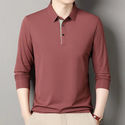 Eclano Men’s Long Sleeve Polo – Wrinkle-Resistant, Versatile Business Casual Top