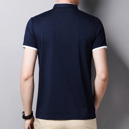 Eclano Men’s Polo T-Shirt – Stand-Up Collar, Short Sleeve, Wrinkle-Resistant and Versatile