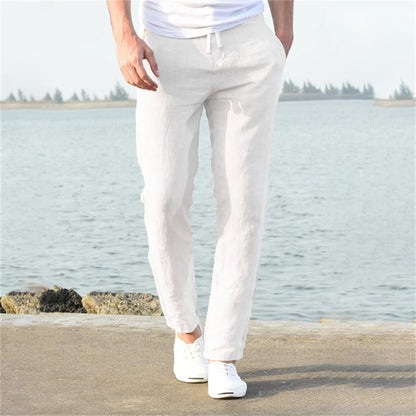 Eclano Men’s Cotton & Linen Pants – Breathable Casual Wear for Spring/Autumn