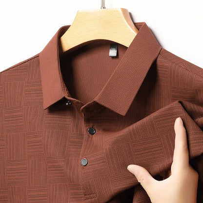 Eclano Men’s Printed Polo Shirt – Short Sleeve, Wrinkle-Resistant and Comfortable