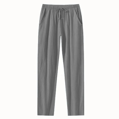Eclano Men’s Summer Casual Pants – Lightweight Loose Fit Linen with Drawstring