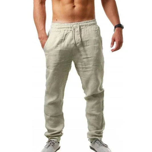 Eclano Men’s Cotton Linen Pants – Loose Fit Plus Size Casual Wear