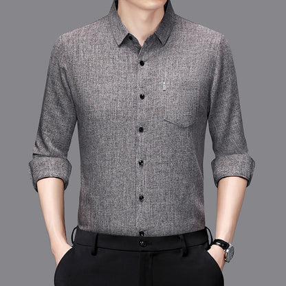 Eclano Men’s Business Casual Printed Long Sleeve Shirt Wrinkle-Resistant – Versatile and Comfortable