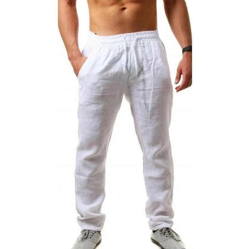 Eclano Men’s Cotton Linen Trousers – Breathable Casual