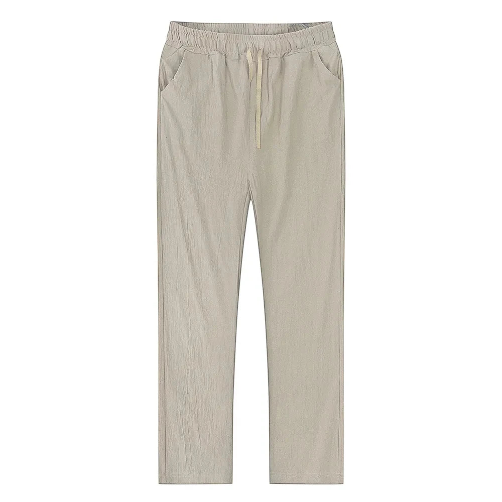 Eclano Men’s Cotton & Linen Pants – Breathable Casual Wear for Spring/Autumn