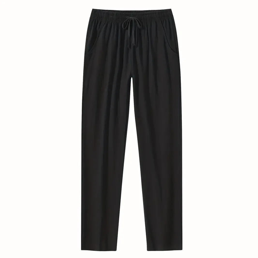 Eclano Men’s Summer Casual Pants – Lightweight Loose Fit Linen with Drawstring