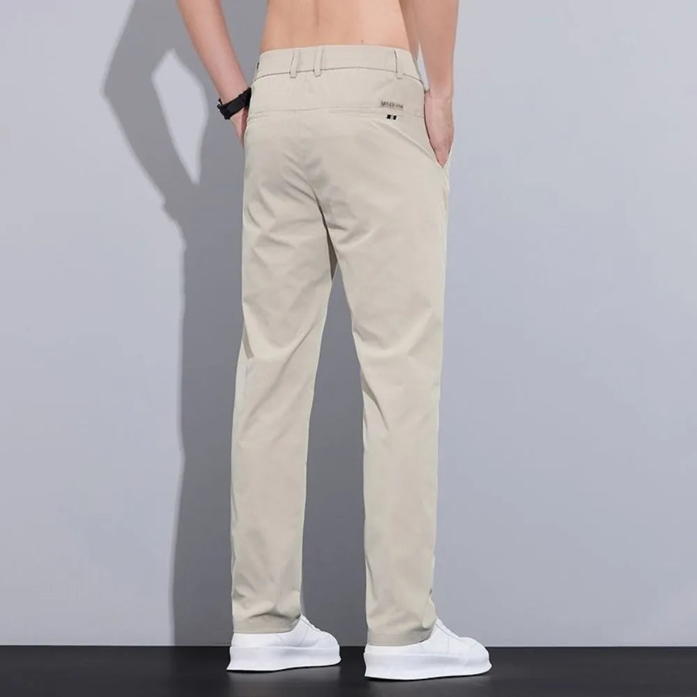 Eclano Men’s Casual Ice Silk Pants – Slim Fit Lightweight Breathable
