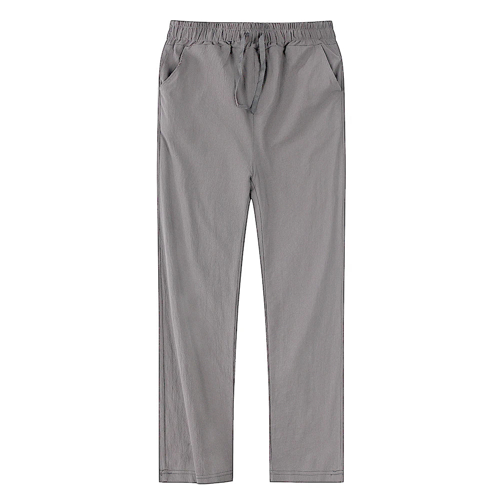 Eclano Men’s Cotton & Linen Pants – Breathable Casual Wear for Spring/Autumn