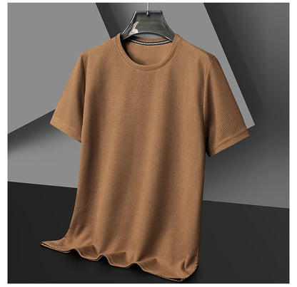 Eclano Men’s Summer Waffle Texture T-Shirt – Short Sleeve with Round Neck