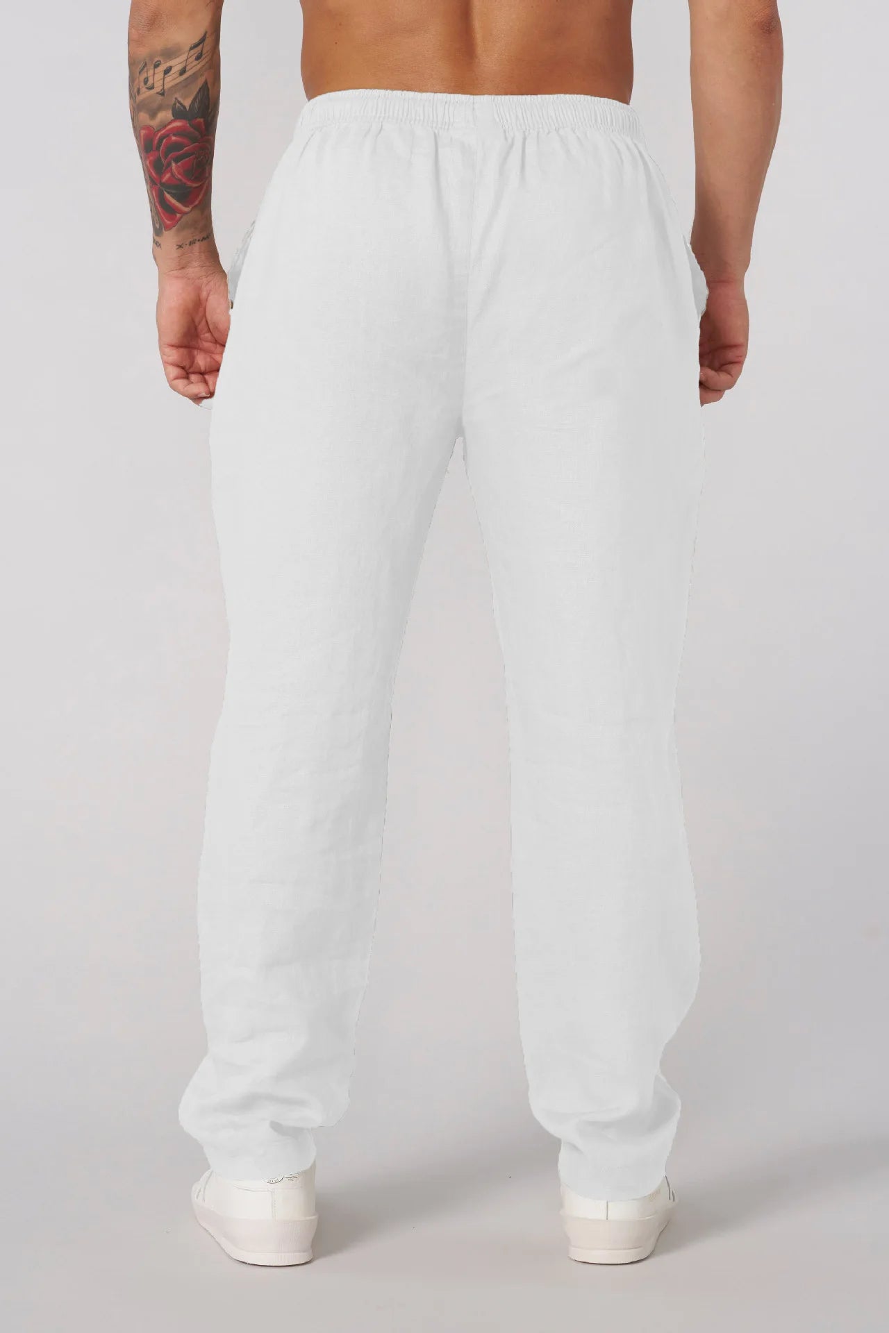 Eclano Men’s Summer Casual Pants – Lightweight Loose Fit Linen with Drawstring