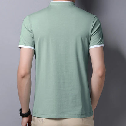 Eclano Men’s Polo T-Shirt – Stand-Up Collar, Short Sleeve, Wrinkle-Resistant and Versatile