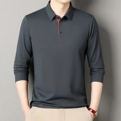 Eclano Men’s Long Sleeve Polo – Wrinkle-Resistant, Versatile Business Casual Top