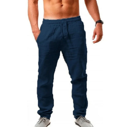 Eclano Men’s Cotton Linen Trousers – Breathable Casual