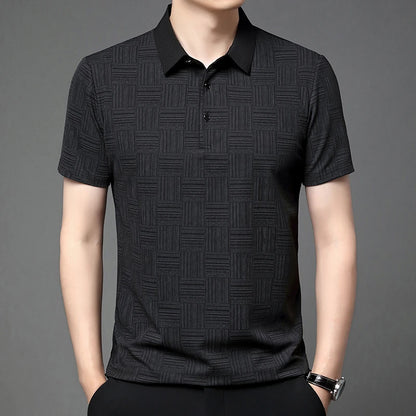 Eclano Men’s Printed Polo Shirt – Short Sleeve, Wrinkle-Resistant and Comfortable