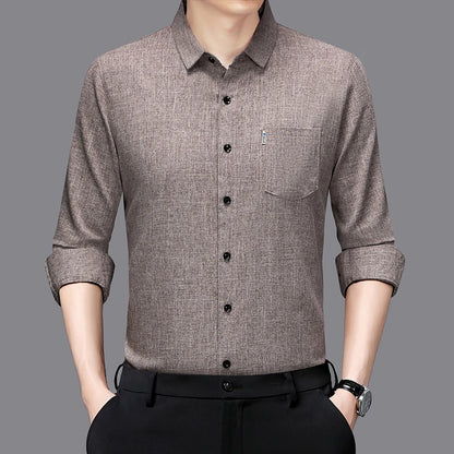 Eclano Men’s Business Casual Printed Long Sleeve Shirt Wrinkle-Resistant – Versatile and Comfortable