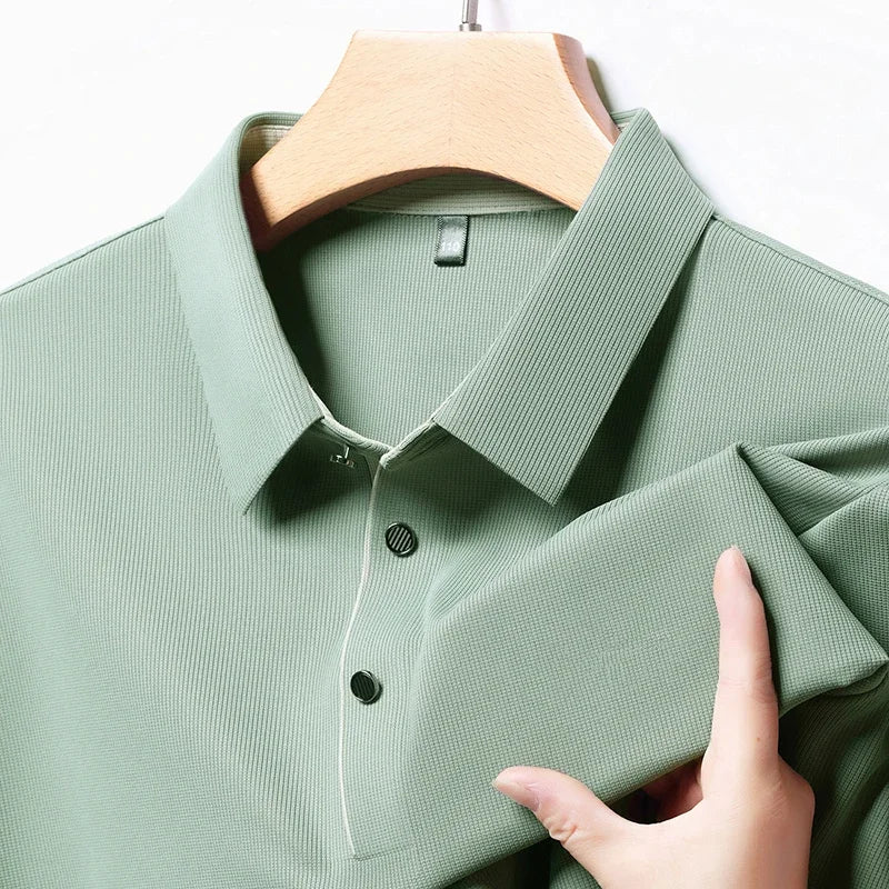 Eclano Men’s Long Sleeve Polo – Wrinkle-Resistant, Versatile Business Casual Top