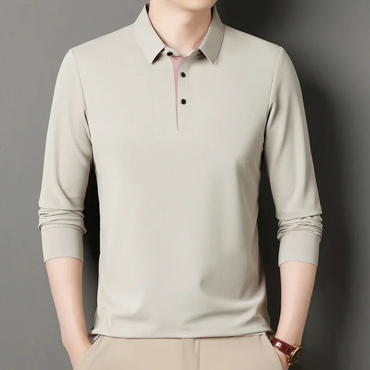 Eclano Men’s Long Sleeve Polo – Wrinkle-Resistant, Versatile Business Casual Top
