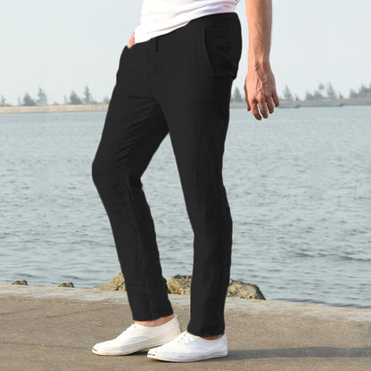 Eclano Men’s Cotton & Linen Pants – Breathable Casual Wear for Spring/Autumn