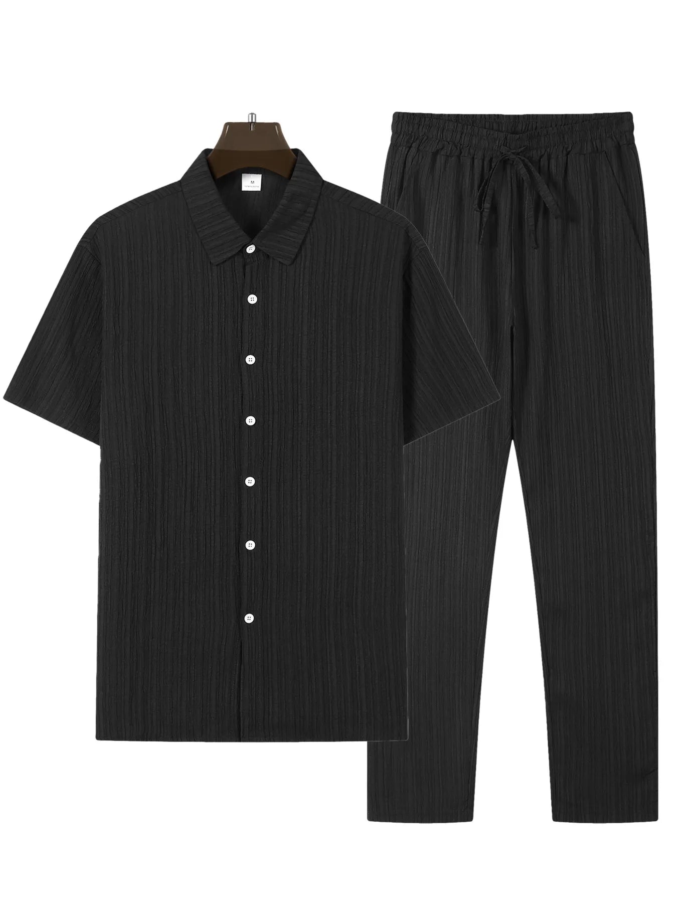 Eclano Men’s Classic Shirt and Pants Set – Collar Casual Business Outfit