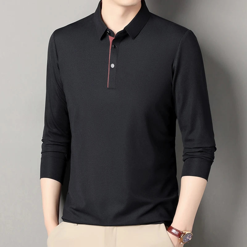 Eclano Men’s Long Sleeve Polo – Wrinkle-Resistant, Versatile Business Casual Top