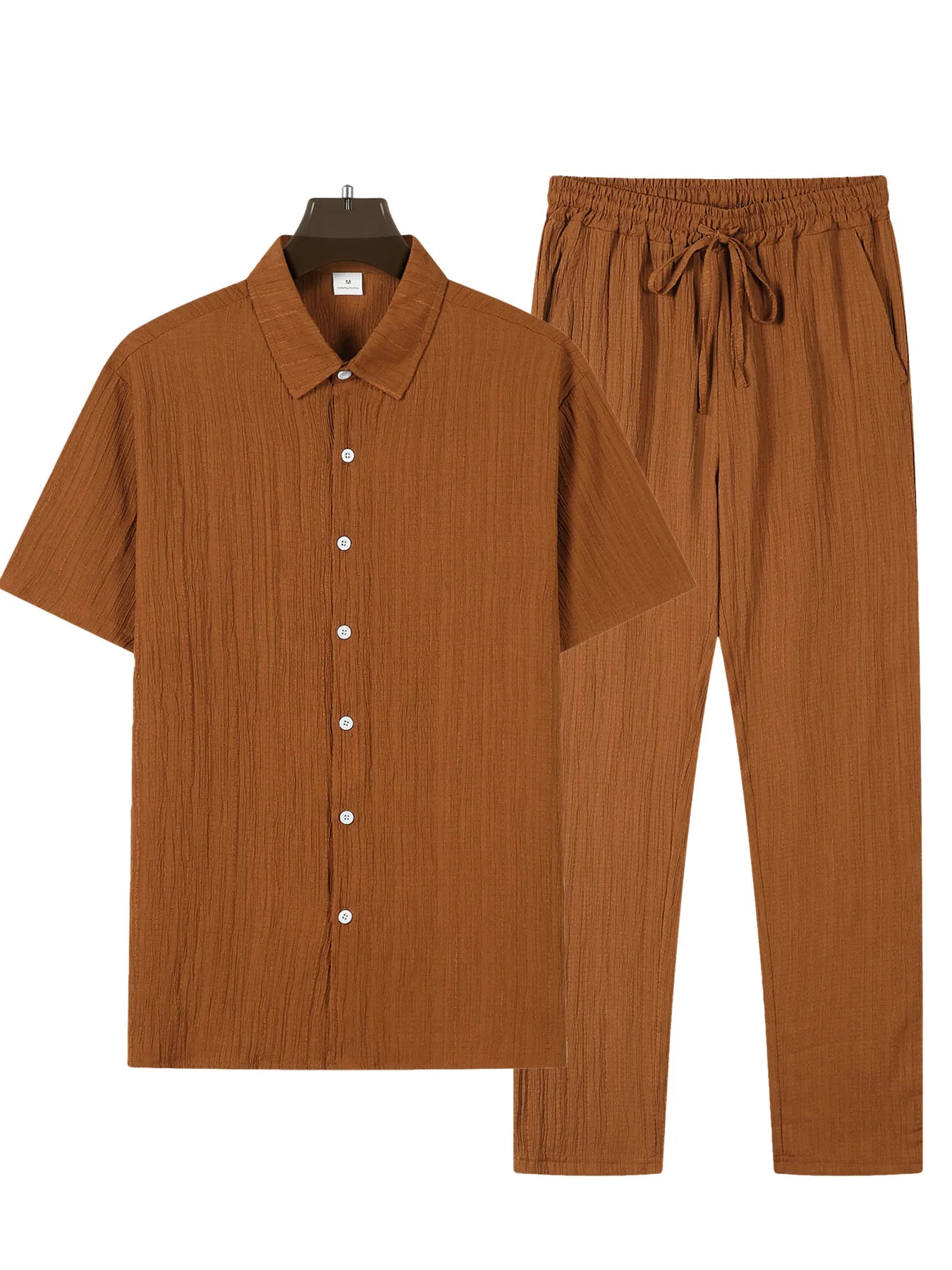 Eclano Men’s Classic Shirt and Pants Set – Collar Casual Business Outfit